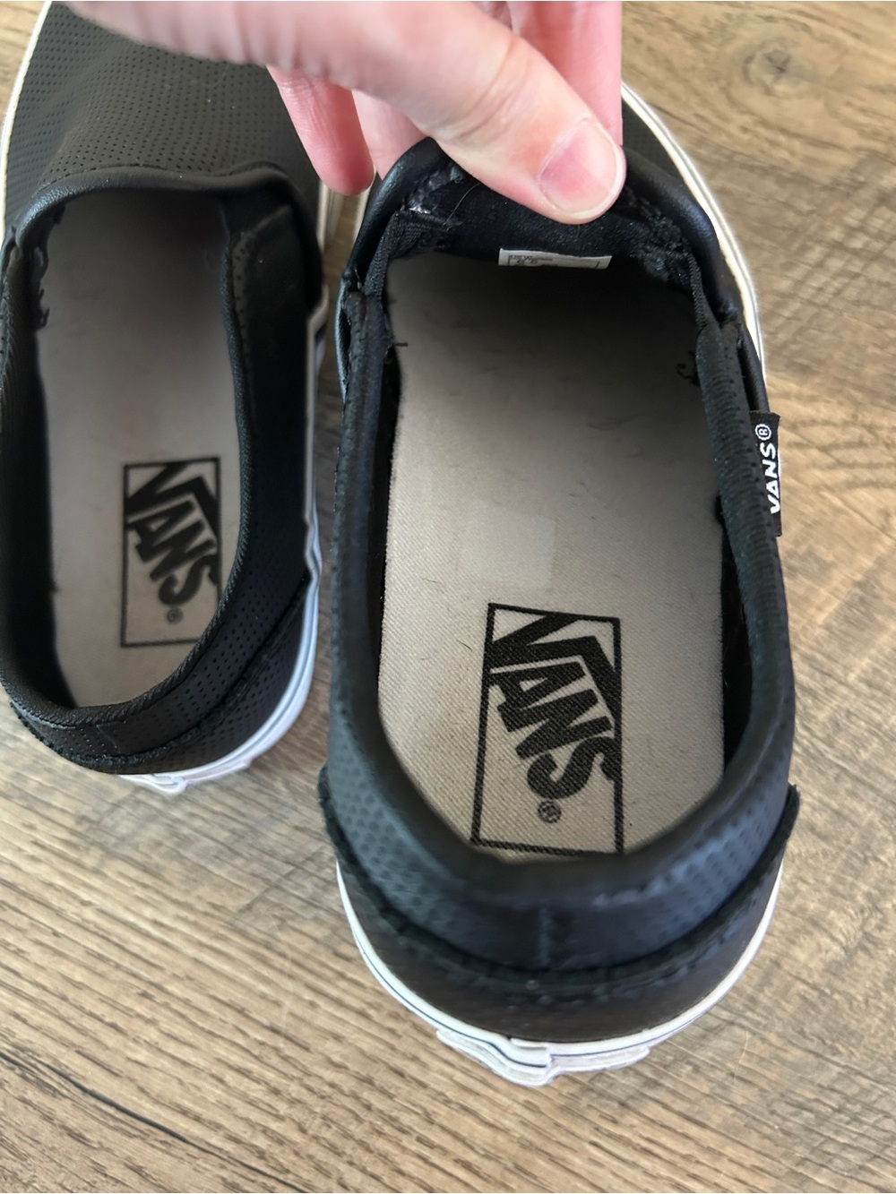 Women’s Perforated Leather Slip-On Vans - Picture 8 of 9